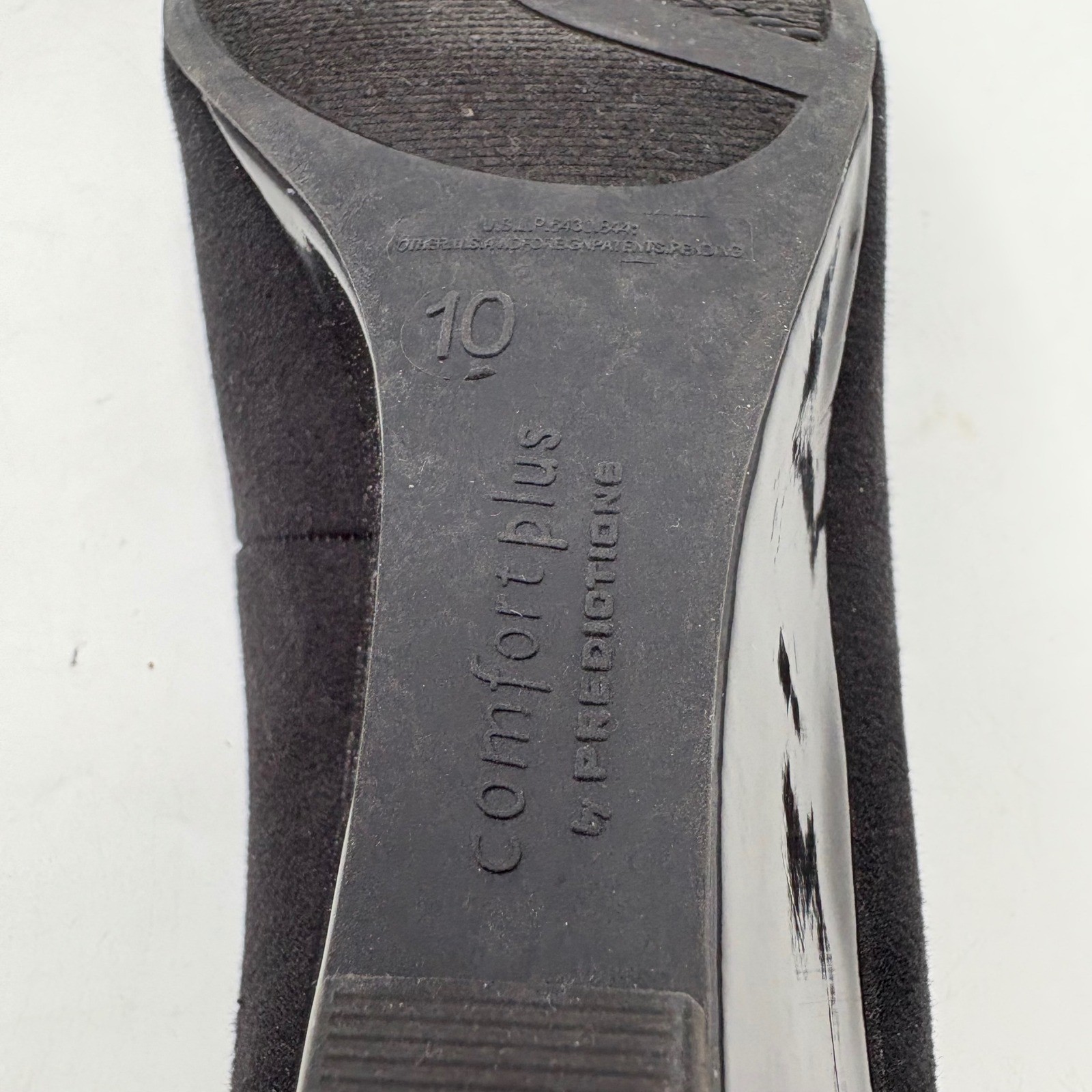 Comfort Plus by Predictions Black Peep Toe Wedge Heels Size 10