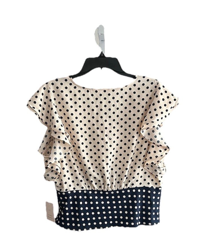 LC Lauren Conrad Women’s Front Tie Ruffle Sleeve Polka Dot Top Size: L MSRP $35