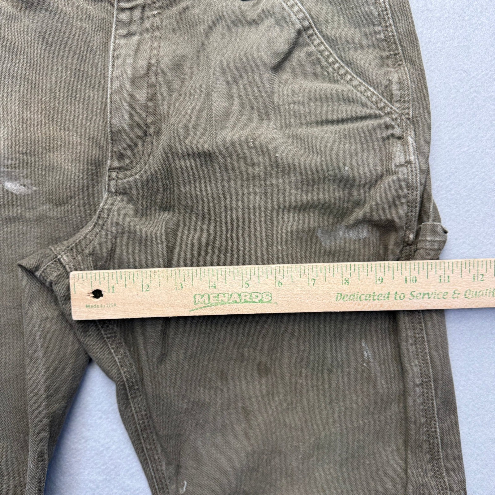 Carhartt Relaxed Fit Carpenter Pants Mens 31×32 Brown Distressed Canvas Workwear
