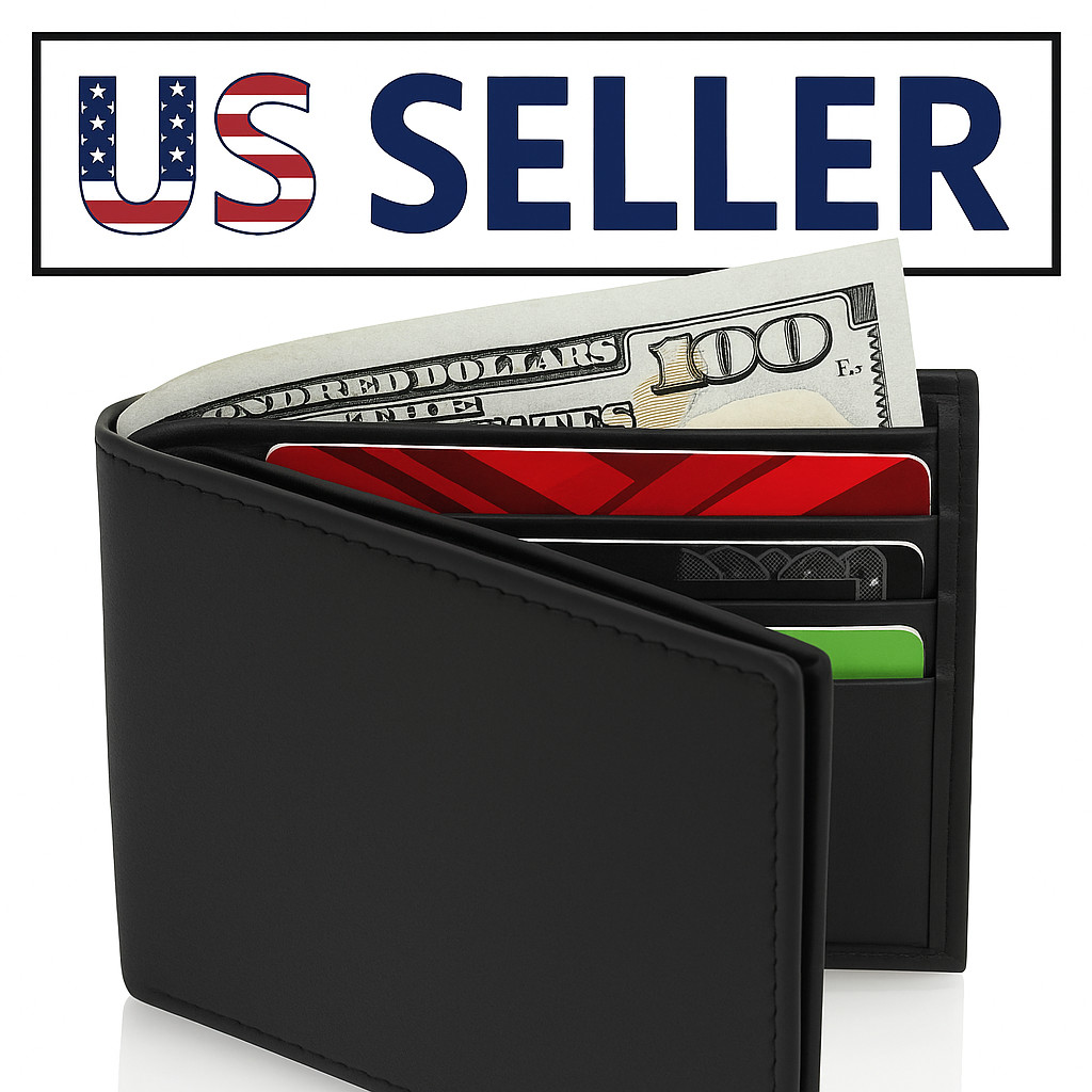 Genuine Leather Minimalist Bifold Wallets For Men RFID Blocking Slim Mens Wallet