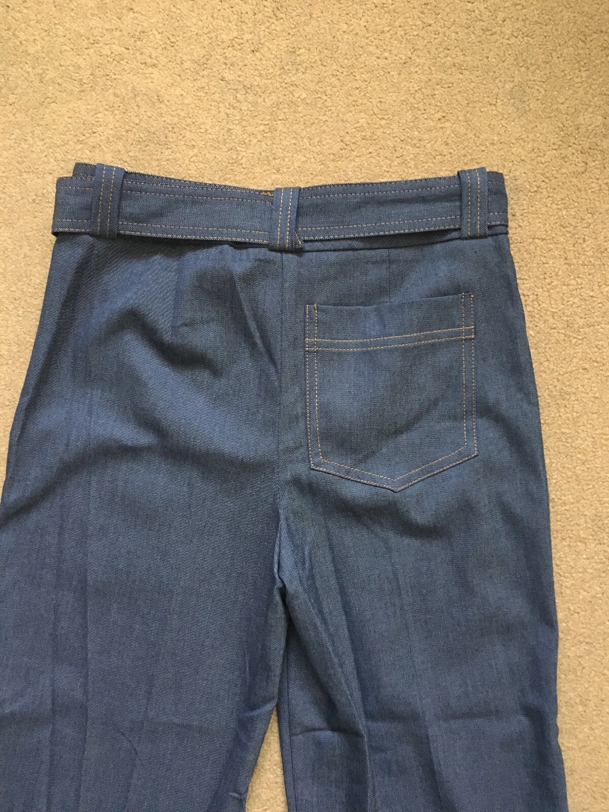 Next Women’s Indigo Denim Wide Crop Stretch Blue Trousers, UK8 Long, L25″, £42