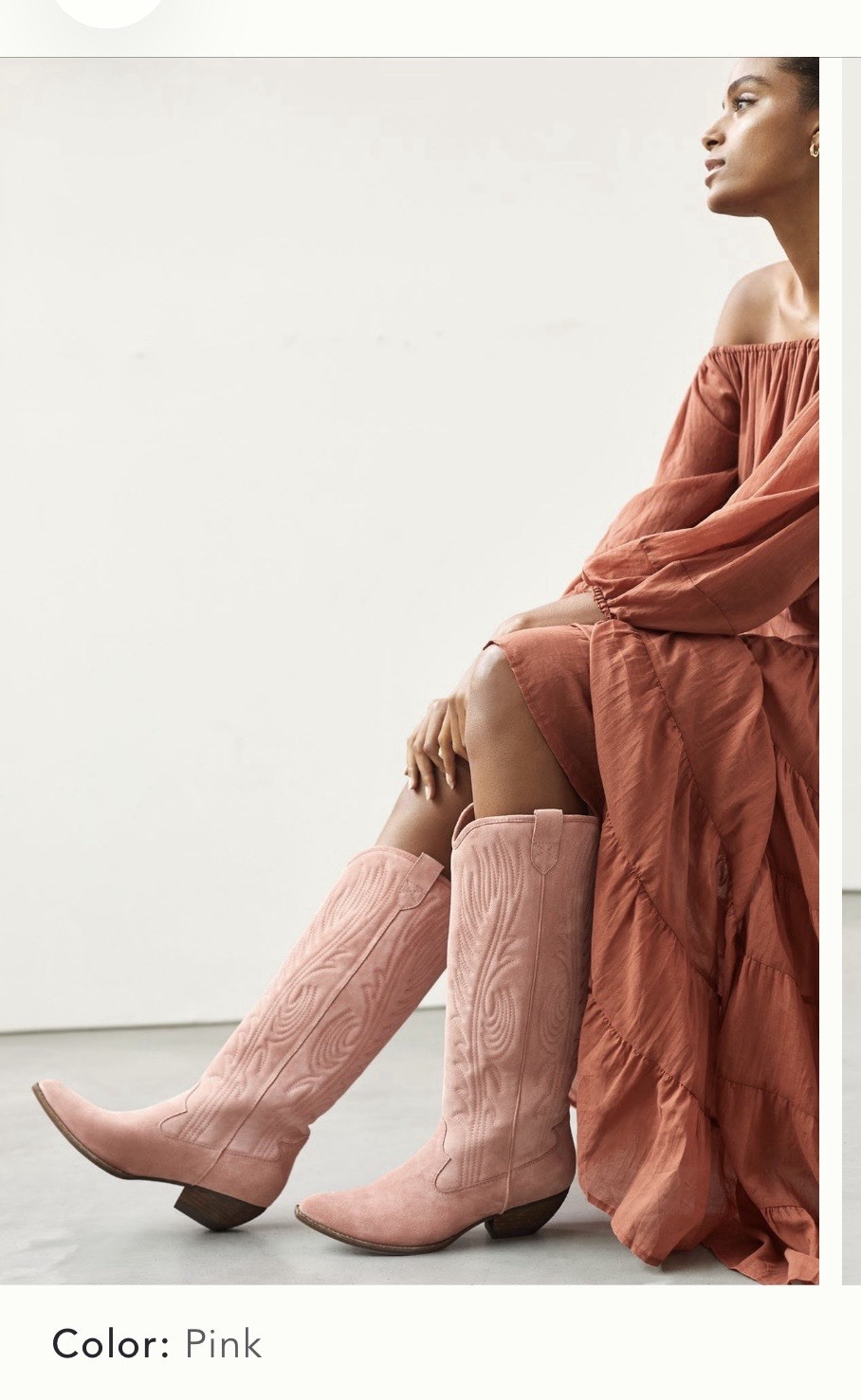 NEW JEFFREY CAMPBELL Sz 9/40 KNEE HIGH WESTERN CALVERA SUEDE BOOTS IN PINK