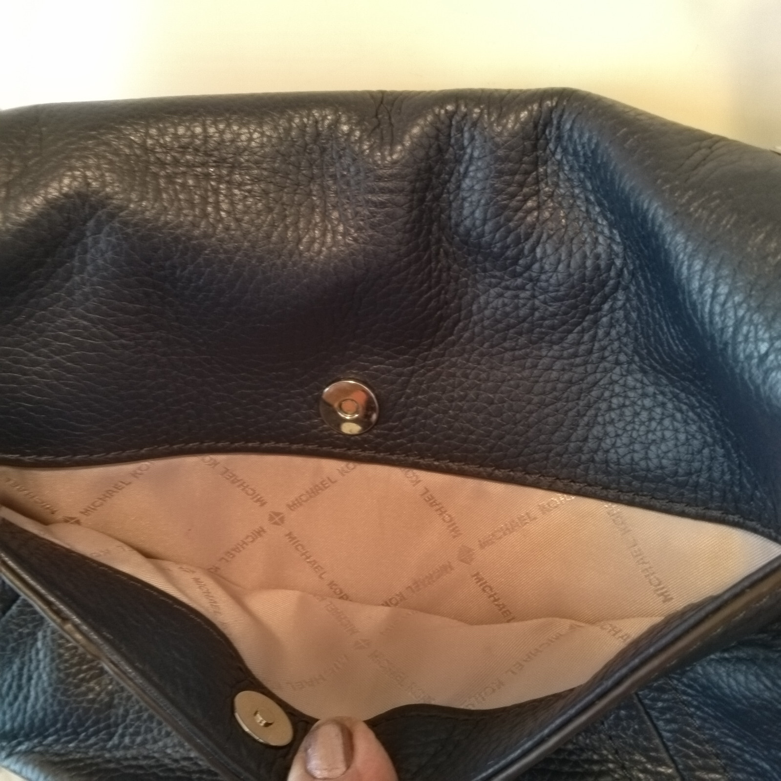 Michael Kors Navy Blue Studded Leather BA-1806 F18 small Satchel Purse P1316