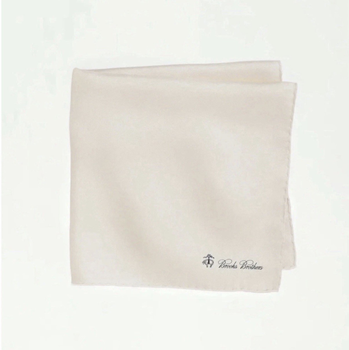 BROOKS BROTHERS 100% Silk Ivory Pocket Square MSRP $29.50 (New-Minor Flaws)