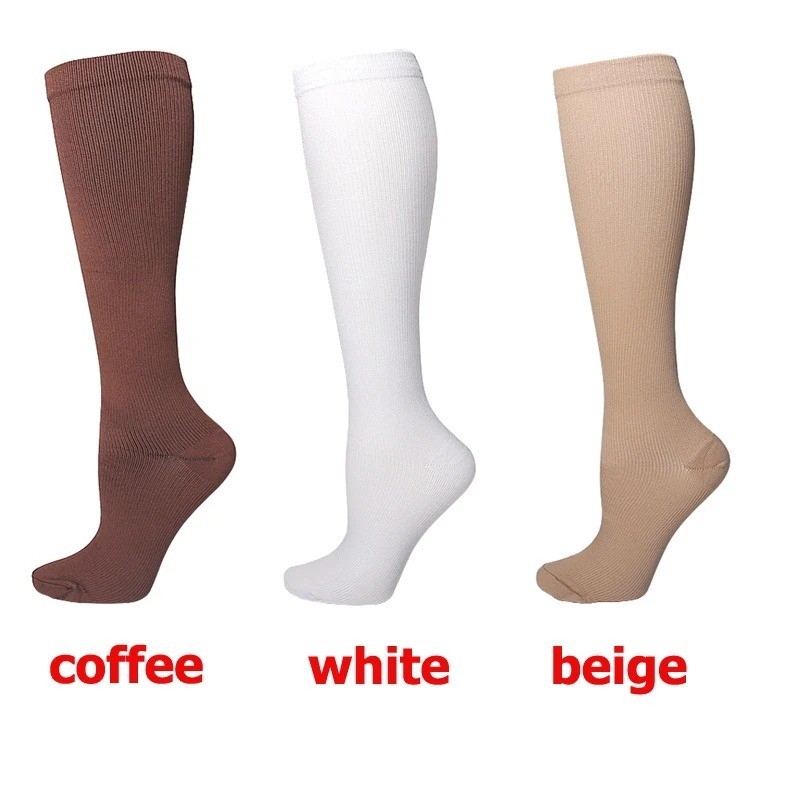 6 Pair Diabetic Men Over The Calf Knee High Compression Cotton Crew Socks MULTI