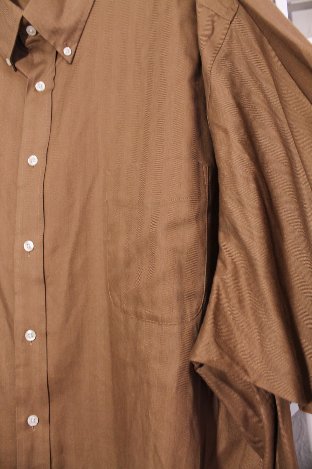 Roundtree & Yorke Button Up Shirt Mens 4X Brown Casual Preppy Oxford Pocket Men
