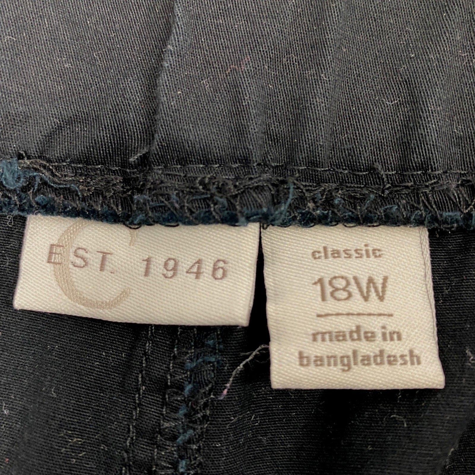 EST. 1946 Cargo Capri Pants Womens 18W Black Classic Utility Cropped Stretch