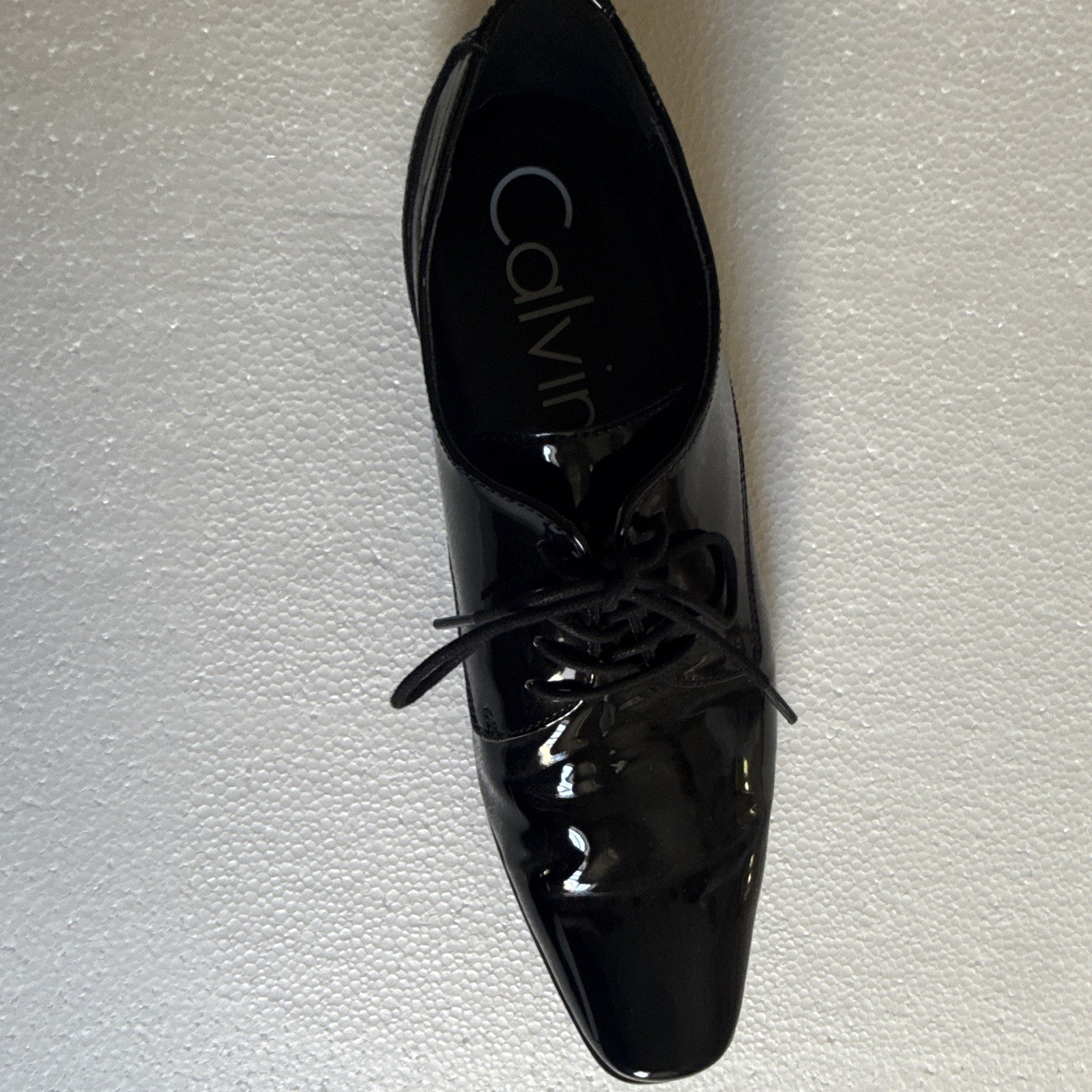 Calvin Klein Brodie Patent Leather Lace-Up Oxford Dress Shoes Black 11.5M