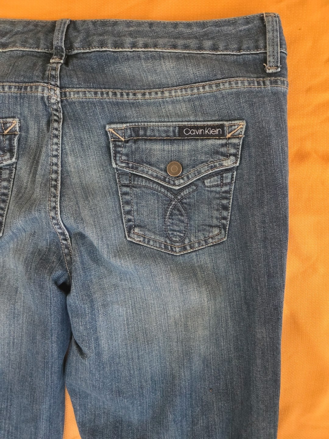 Calvin Klein Women’s Jeans Lean Boot Size 32 14 Button Flap Back Pockets