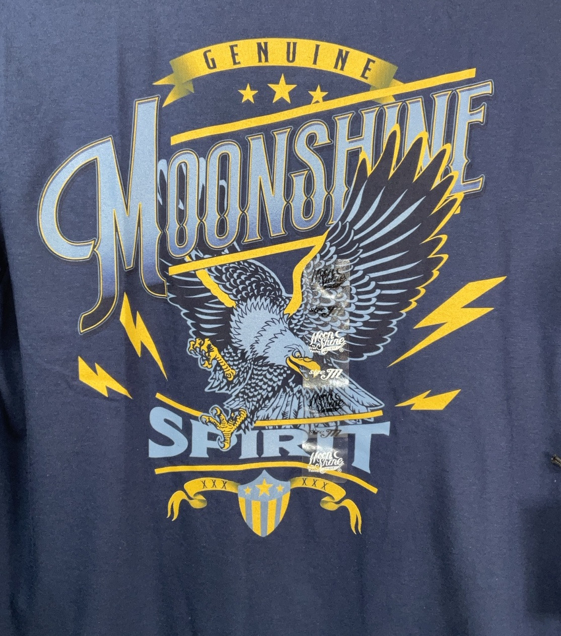 NWT Men’s Brad Paisley Moon Shine Spirit Eagle Lightning T-shirt Navy Medium