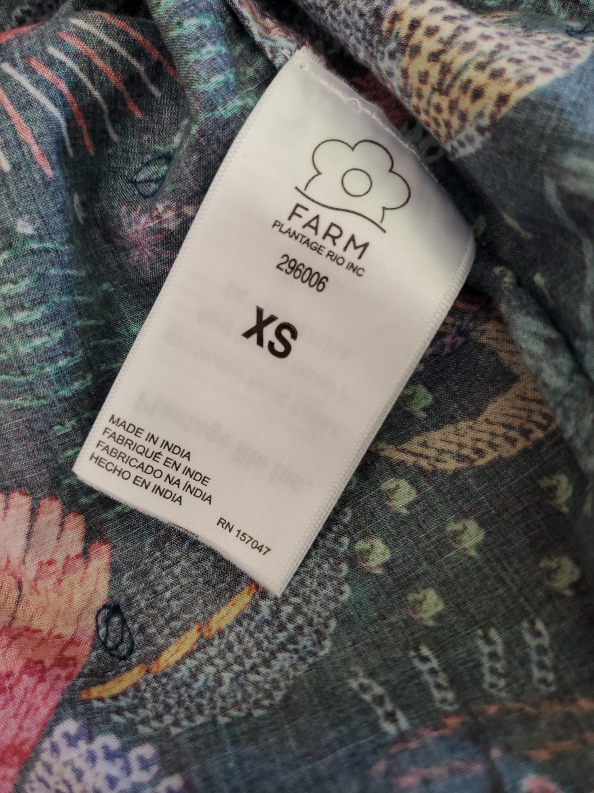 Farm Rio River Creatures Women’s Floral Blouse Size XS