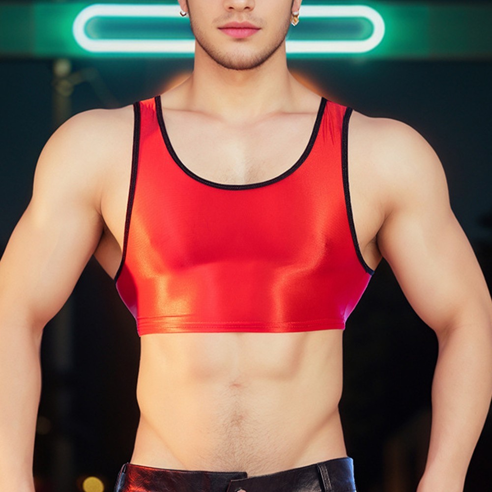 For Fitness For Yoga Glossy Tank Tops Mens Sleeveless Vest Nylon Fabric