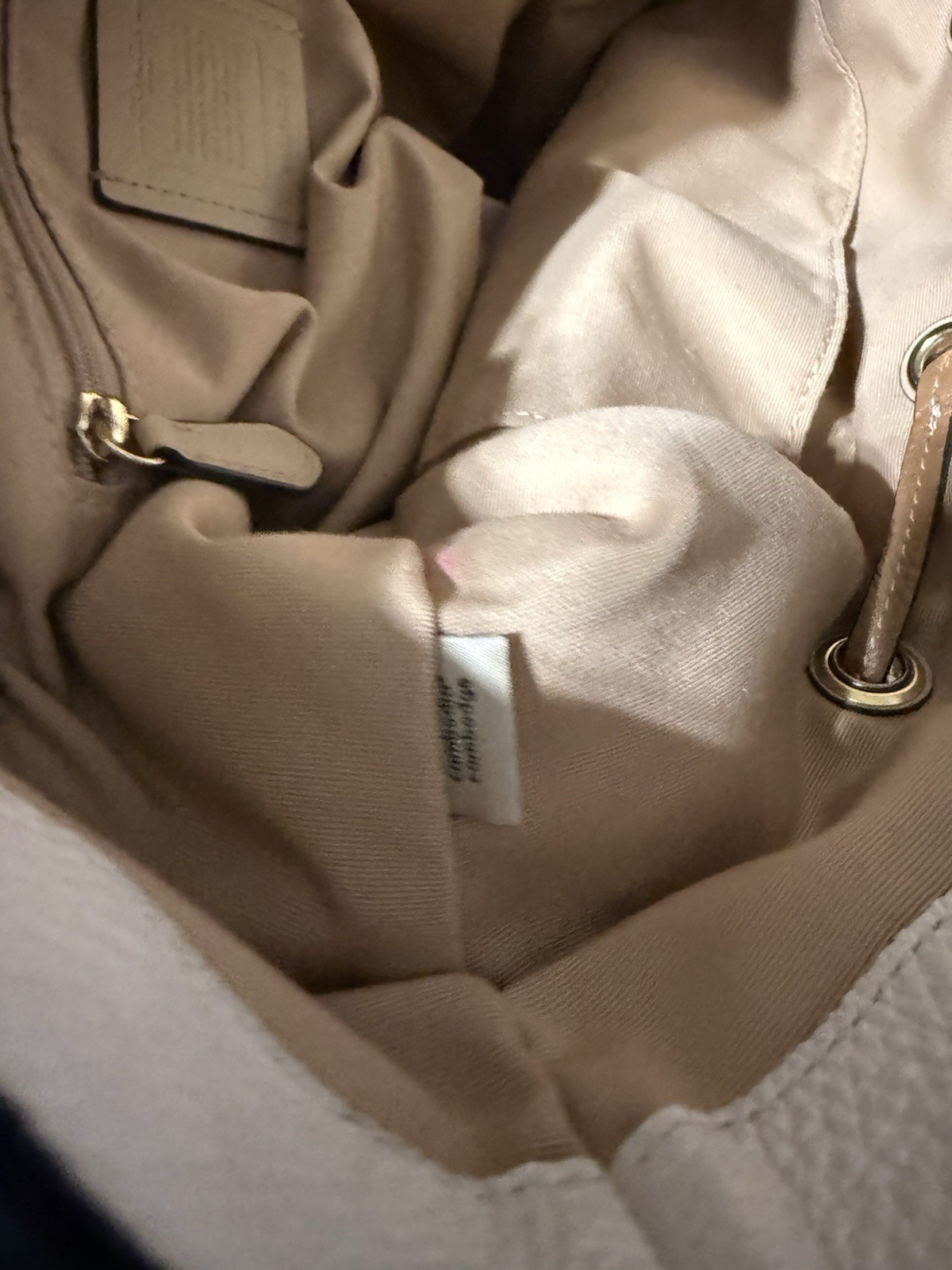 Coach Andy With Horse & Carriage Leather Tote Bag White & Brown Tassel Old Money