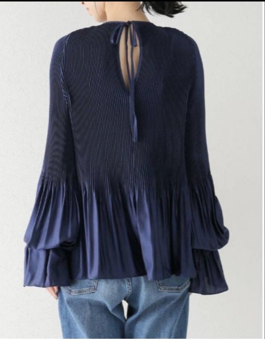 KALLMEYER Pleats Blouse Navy Free Size L’Appartement DEUXIEME CLASSE
