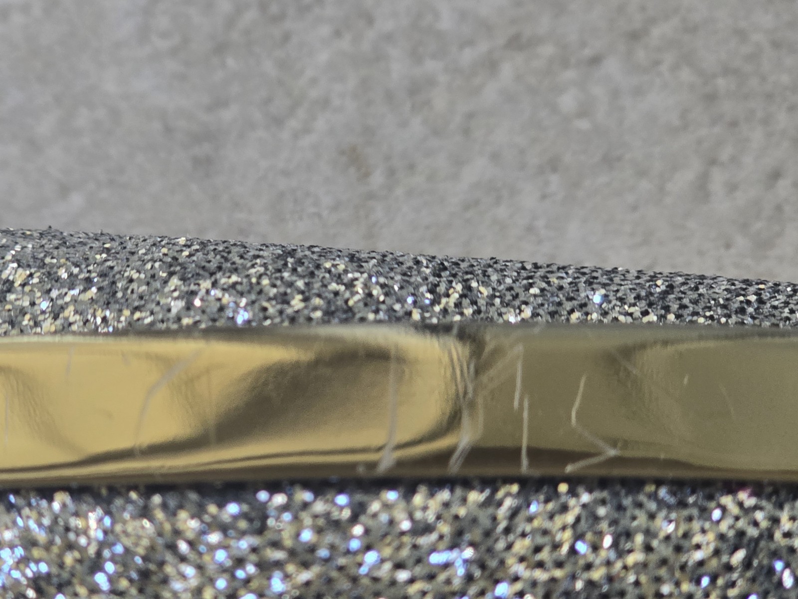 Silver Glitter Evening Clutch Purse Bag w/ Chain Strap~wedding Prom Formal Party