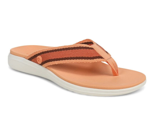 Vionic Beach Indigo Toe Post Sandal, Shell Coral Multi