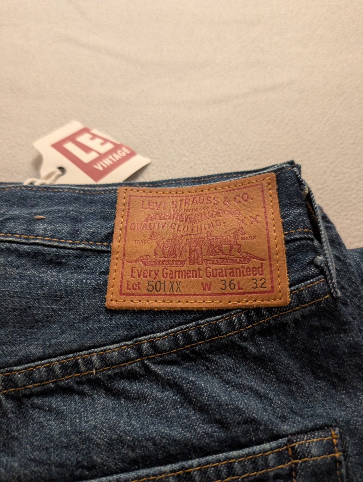 Levi’s 501xx Big E 1947 W36 L32 LVC Men Denim Selvedge Japan Blue Cotton Rivets