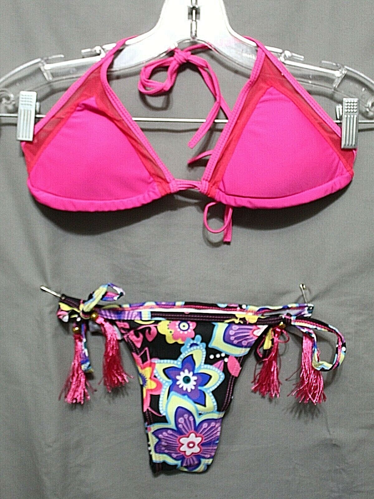 ZAFUL BIKINI womens 2 piece 82% Polyamide 18% Elasthane Pink size Small NEW