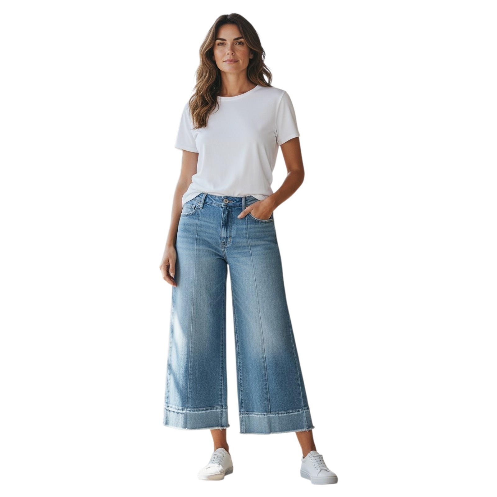 Joe’s Jeans – The Cheryl – High Waist Wide Leg Cropped Jeans Size 32 Missing Tag