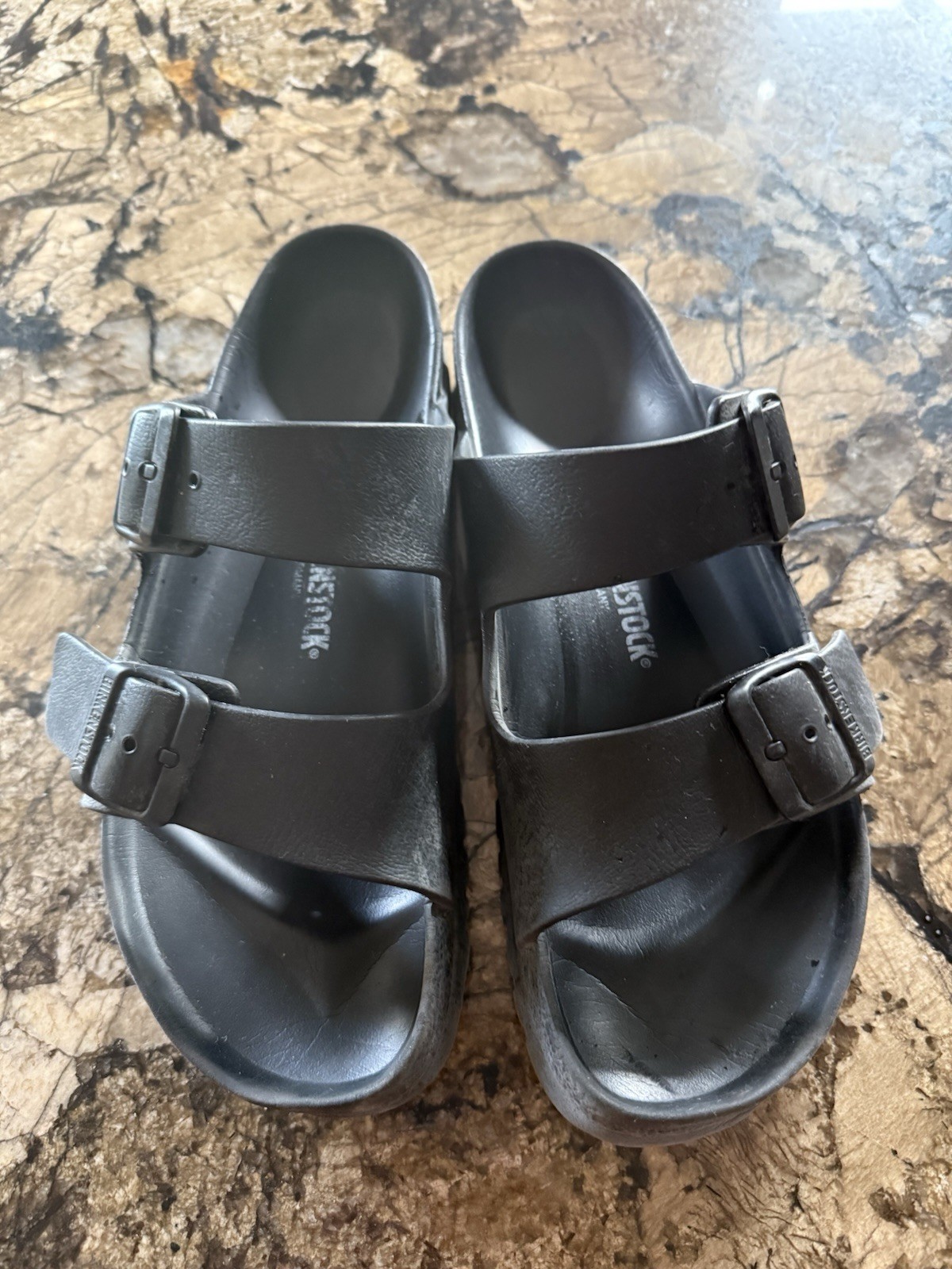 Birkenstock Size 41 Arizona Essentials EVA Sandals Black Adjustable