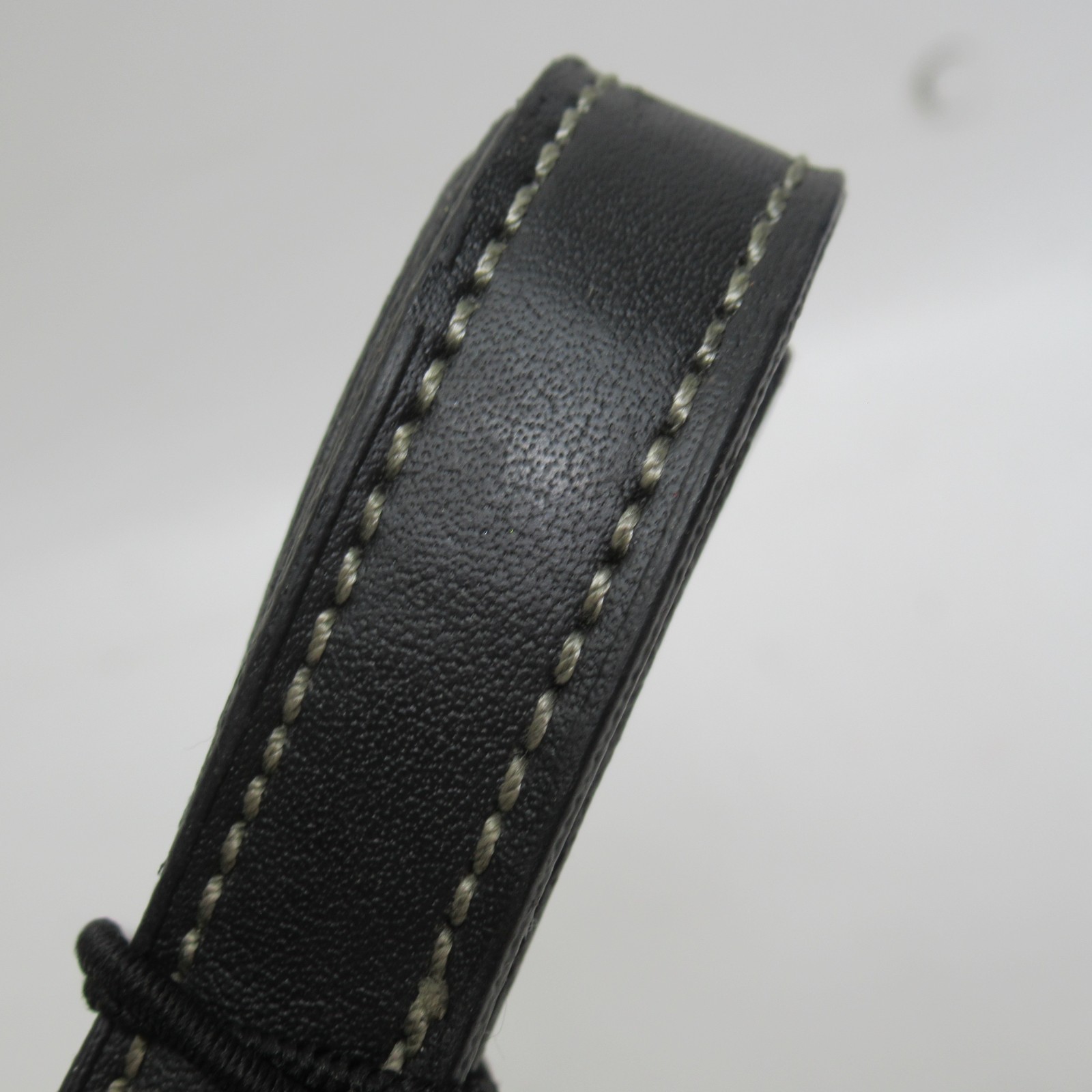 Shoulder Handbag Replacement Strap Black Leather Silver Tone Lobster Clips 43in