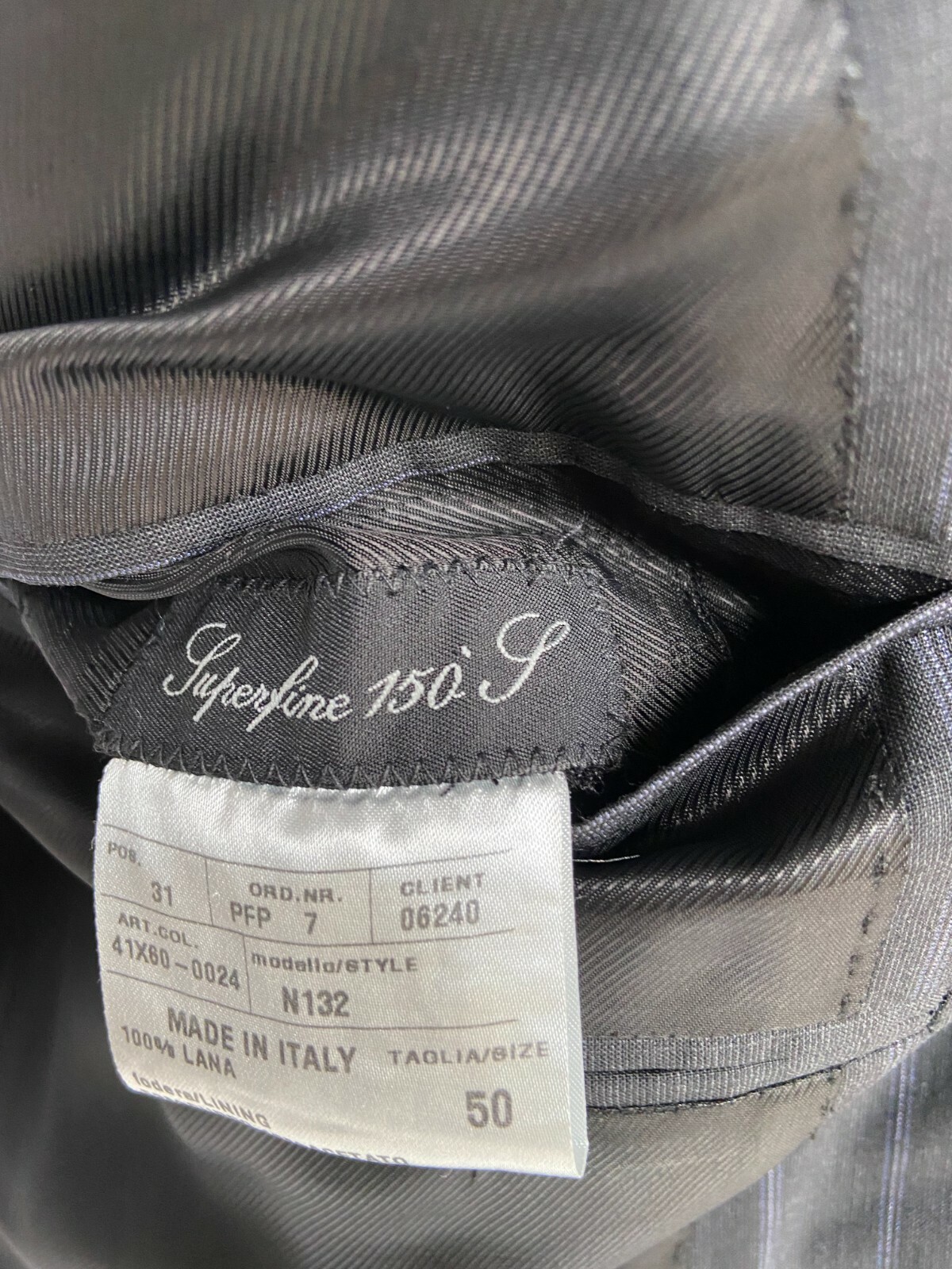 150’s SUTOR Men’s Dark Grey Plaster Pure Wool Superfine Dress.