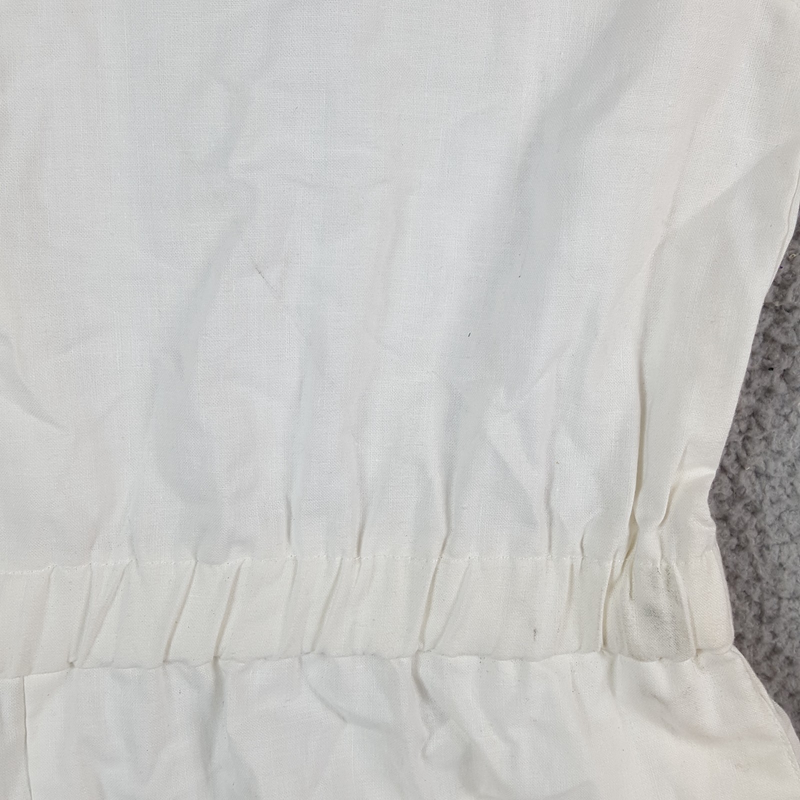 Vintage 80s Cap Sleeve Athletic Romper Size S White Tennis Mesh French Playsuit