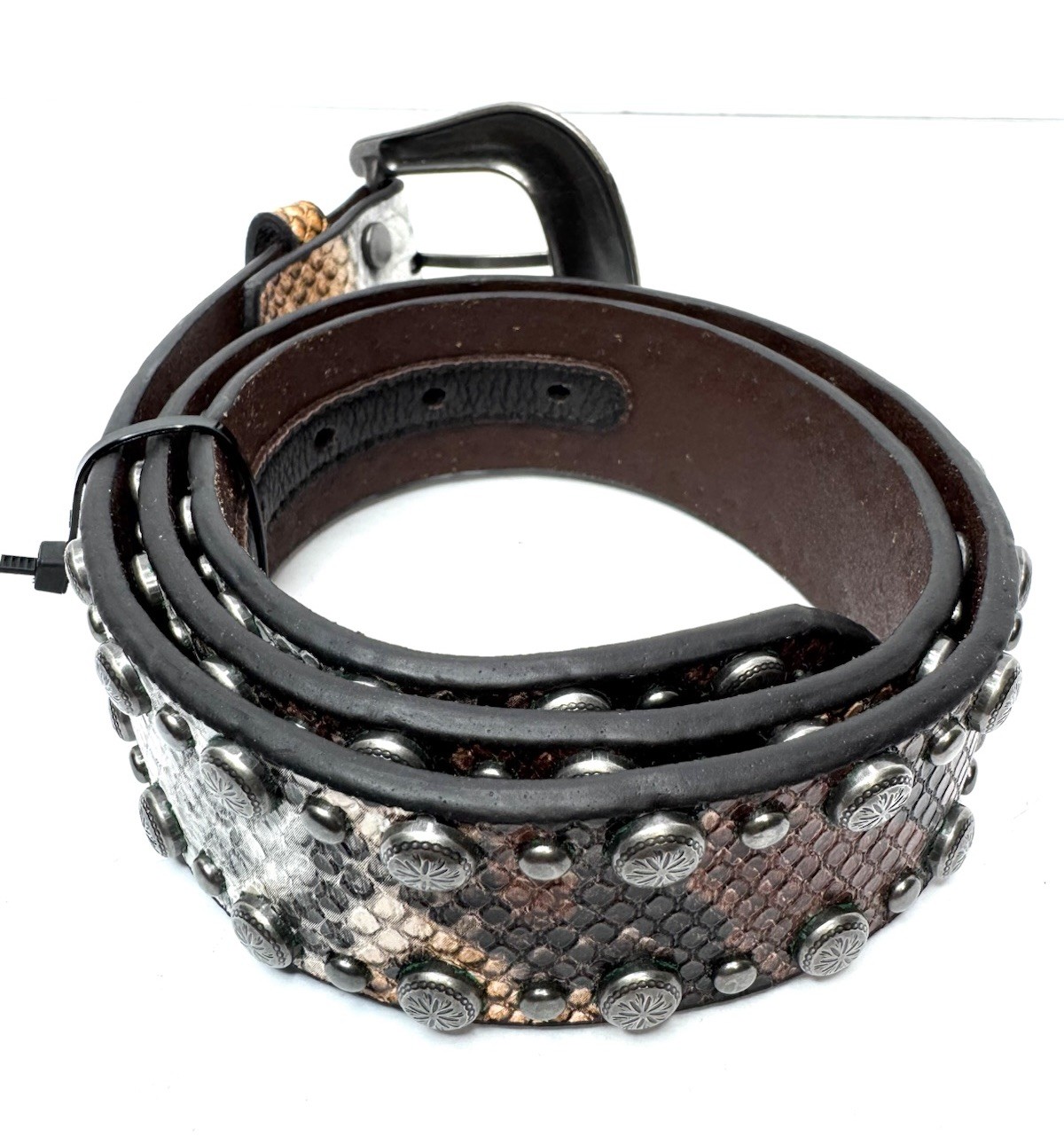 Angel Ranch D140000902 Womens Python StudsEdge Western Belt Multi- S Size
