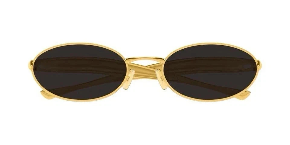 Bottega Veneta BV1386S 001 Gold Dark Grey Sardine Sunglasses 57-21-135