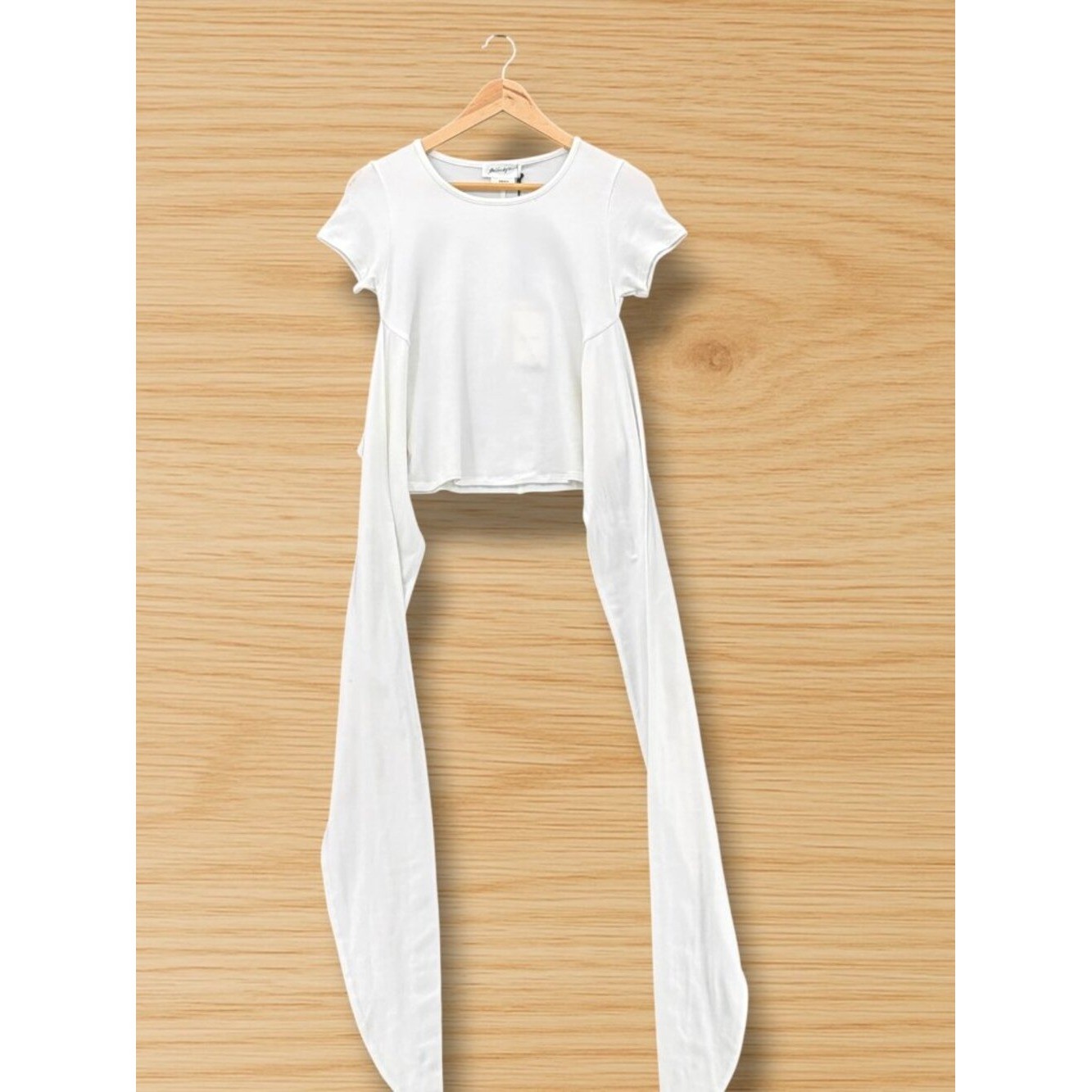 Stateside Cycle Court Supima Cotton Asymmetric Twist Tee White S