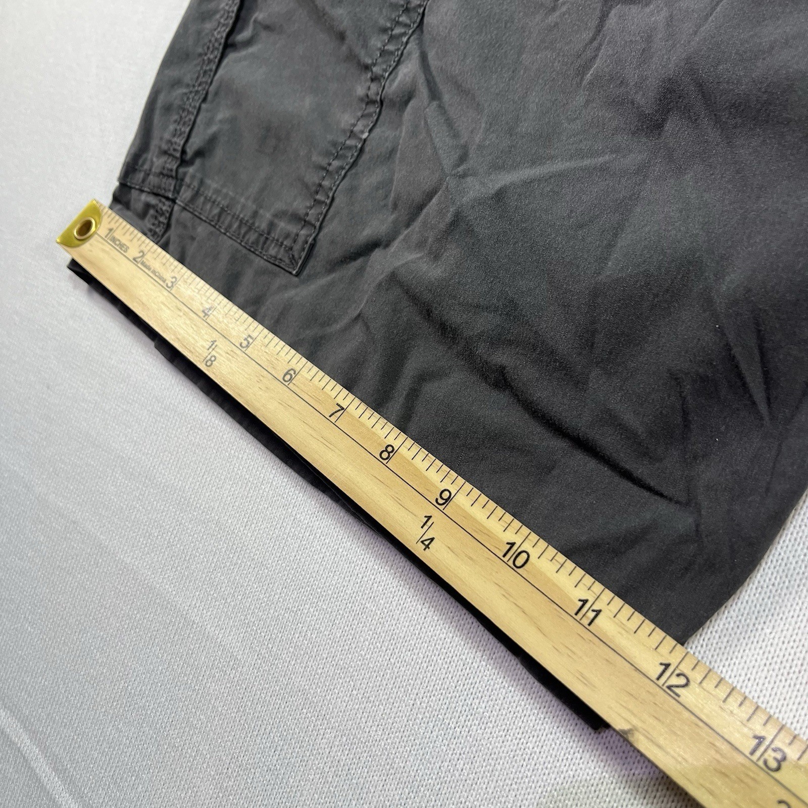 Wrangler Mens Cargo Shorts Size 36 Grey Charcoal Nylon Poly Stretch Y2K Baggy