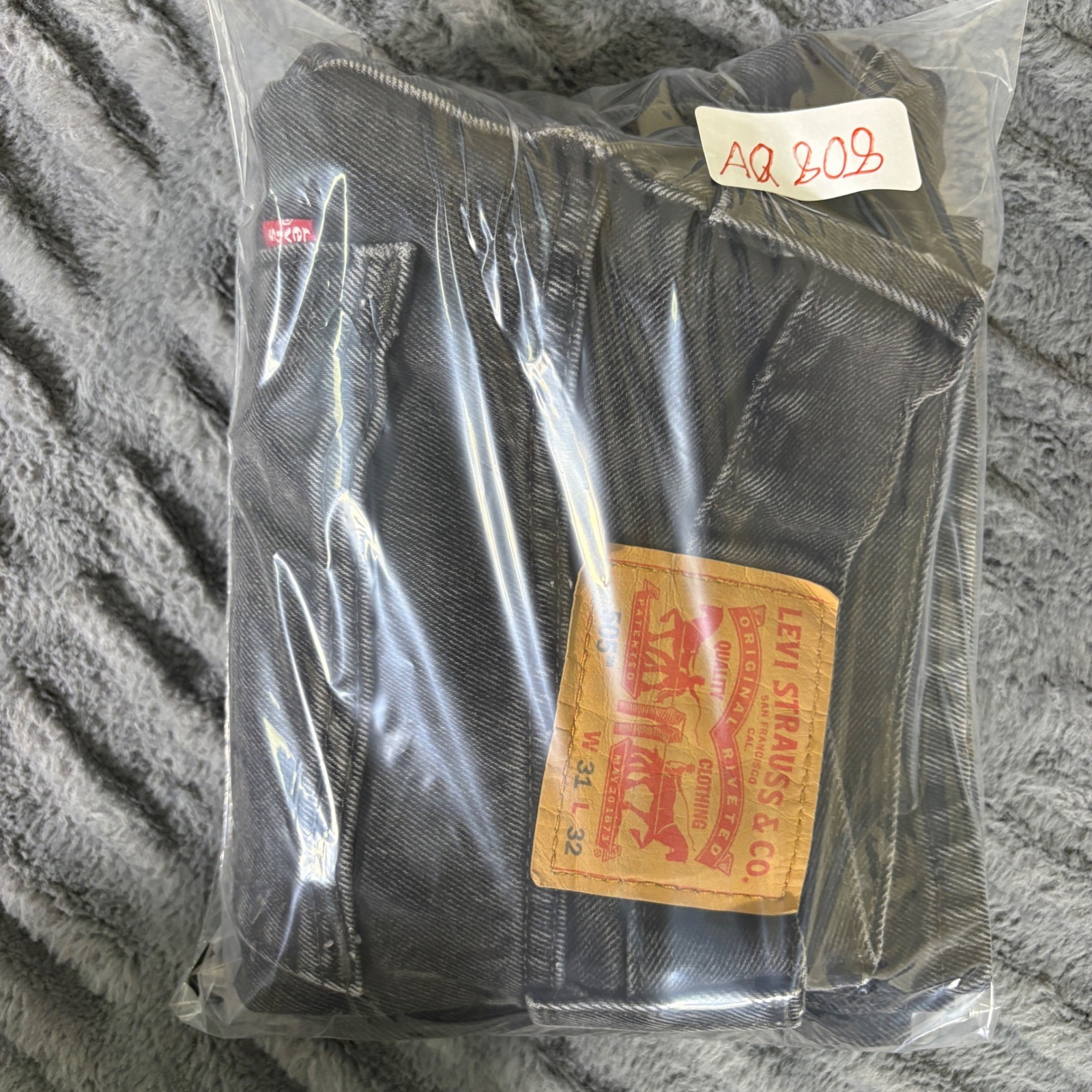 Levis 505 Mens Straight Leg Jeans 31×30 Faded Black Denim Regular Fit 100 Cotton