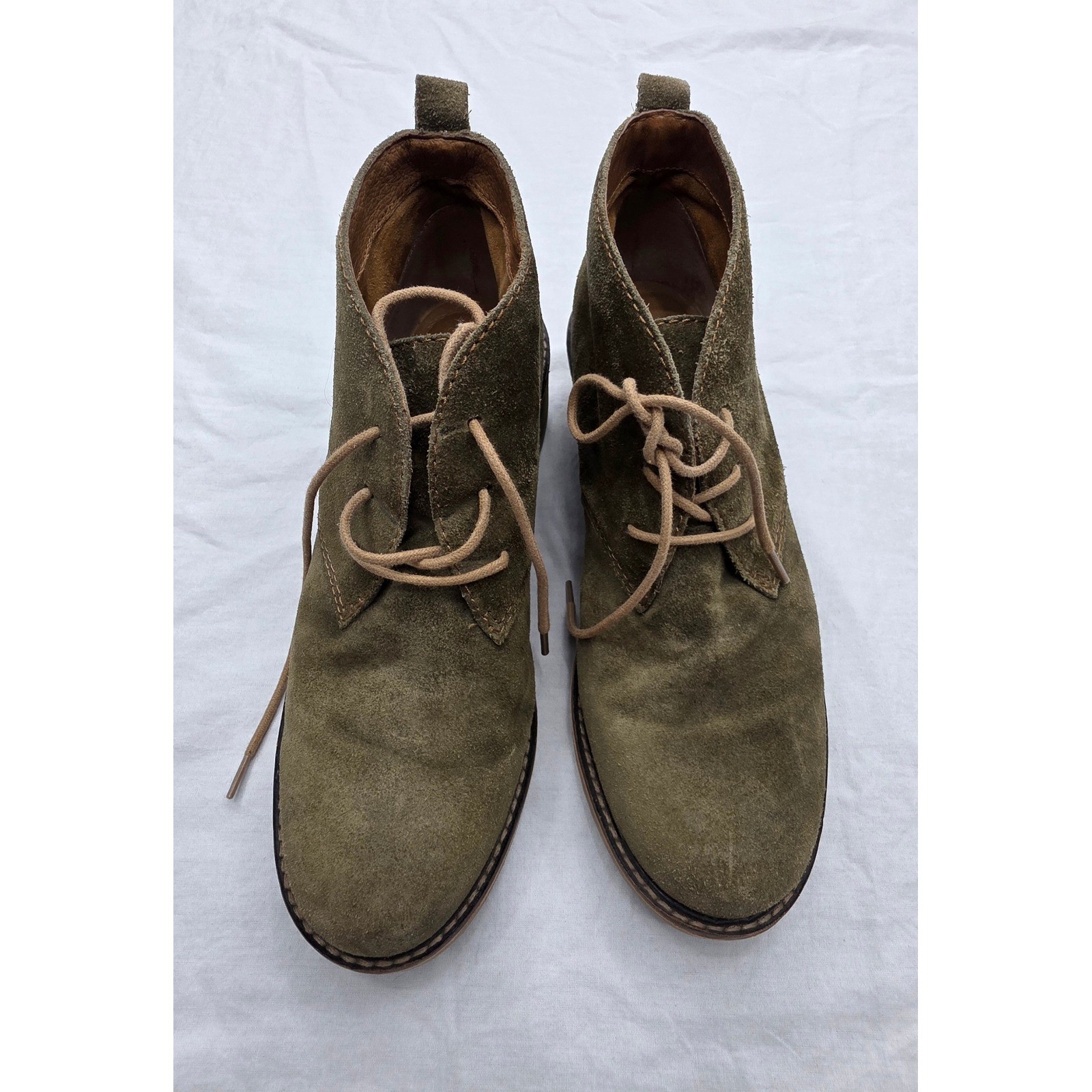 Sofft Women Olive Green Suede Wedge Chukka Boots 1432129 Size 8.5M