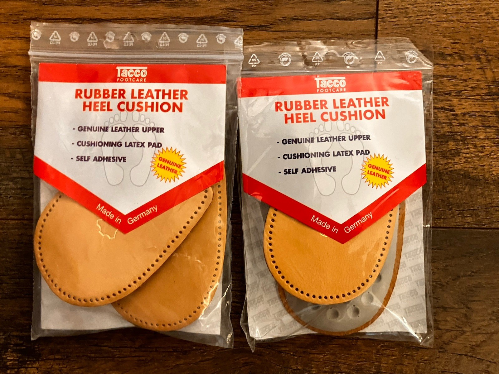 2 Pairs Tacco Footware Rubber Leather Heel Cushion Self Adhesive Germany 602