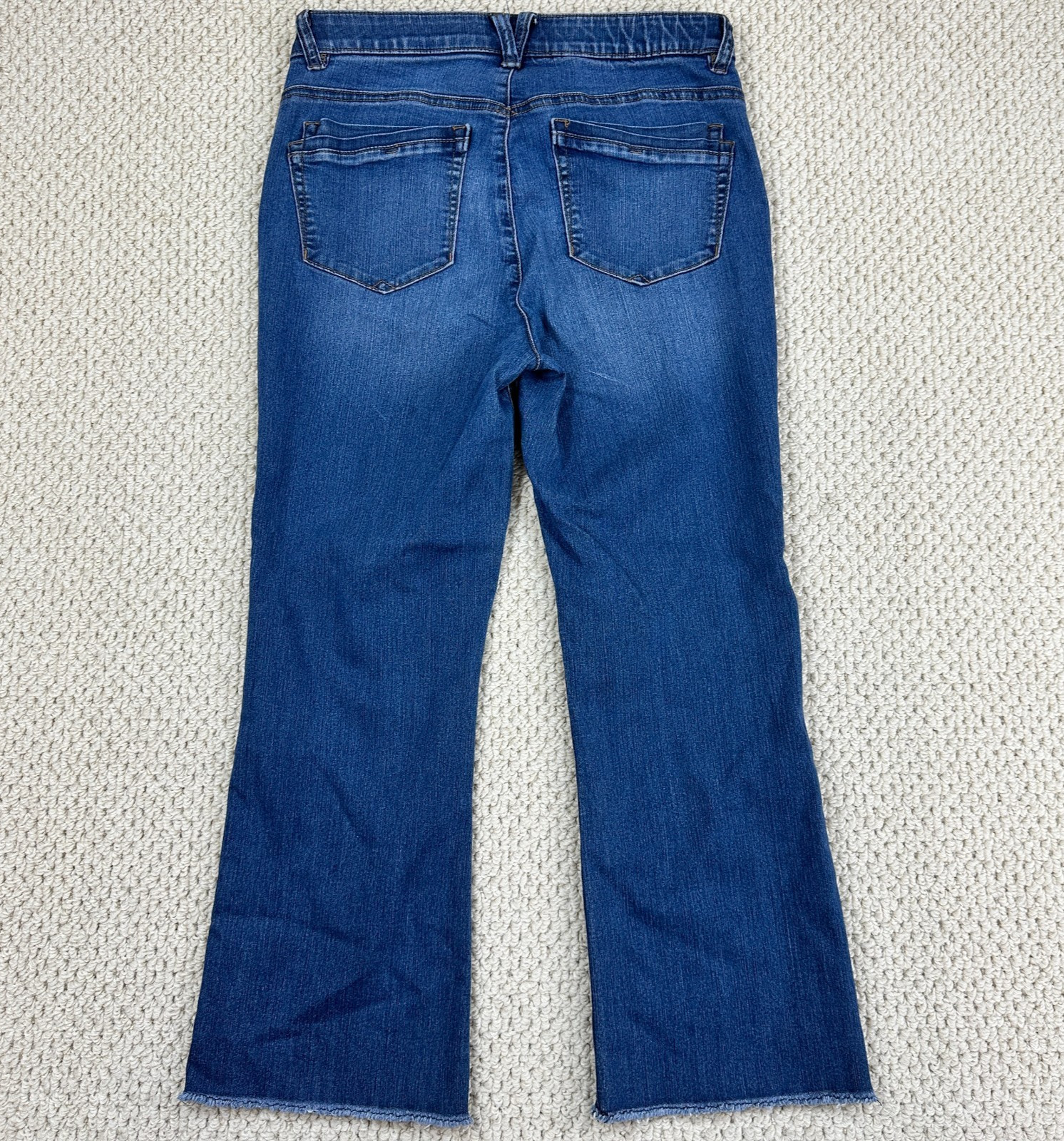 Democracy Jeans Womens 10 Blue Ab Technology Itty Bitty Bootcut Stretch Frayed