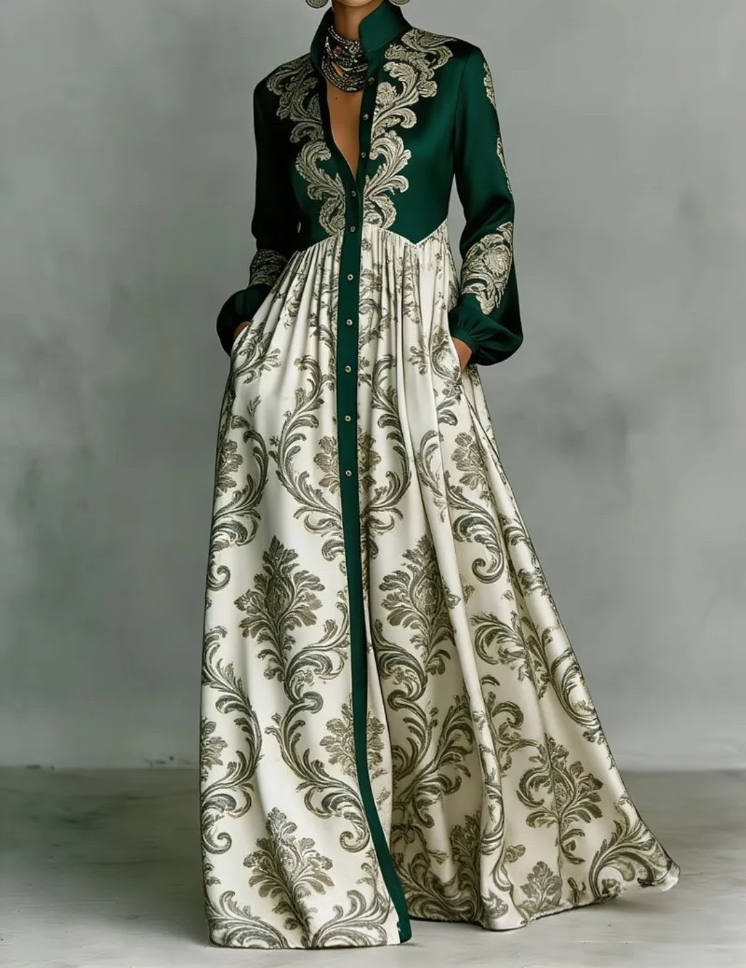 French Style Elegant Vintage Maxi Dress