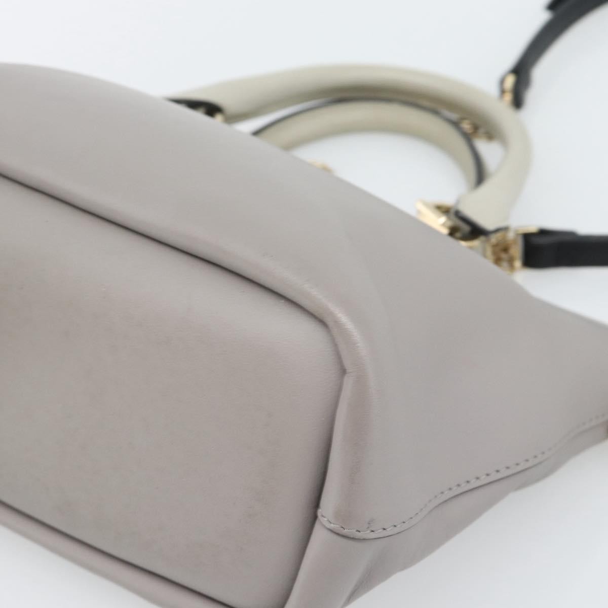 Chloe Hand Bag Leather 2way Gray Gold Auth bs36618A