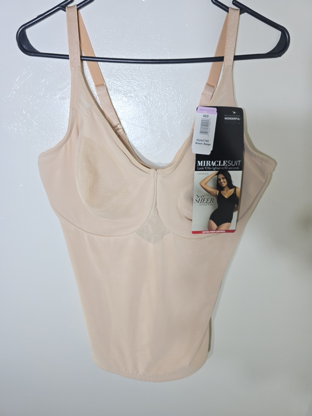 Miraclesuit Comfy Curves Extra Firm Control Cami Warm Beige Size 42D NWT