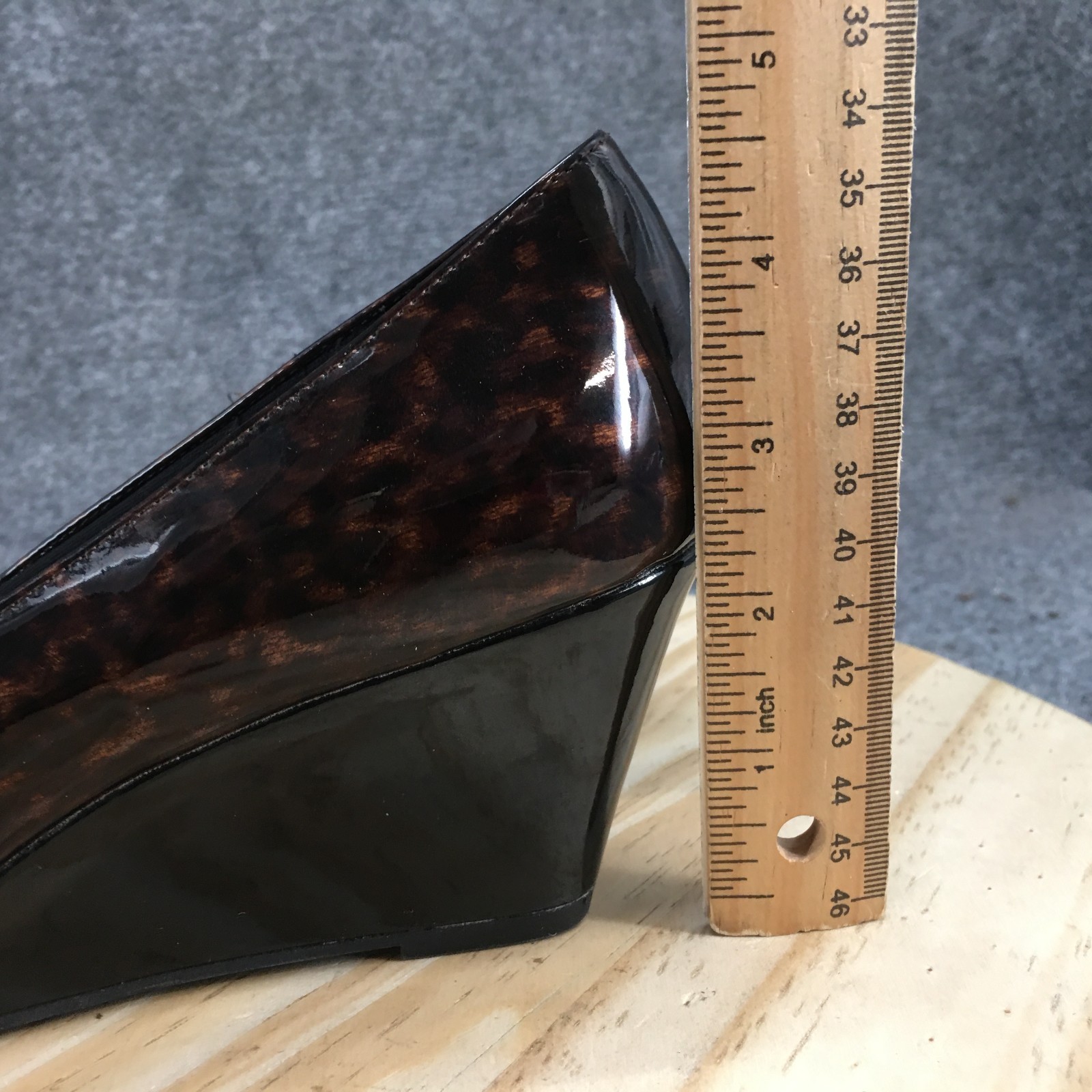 Comfort Plus By Predictions Heels Womens 9.5 Dress Peep Toe Wedge Pumps Brown