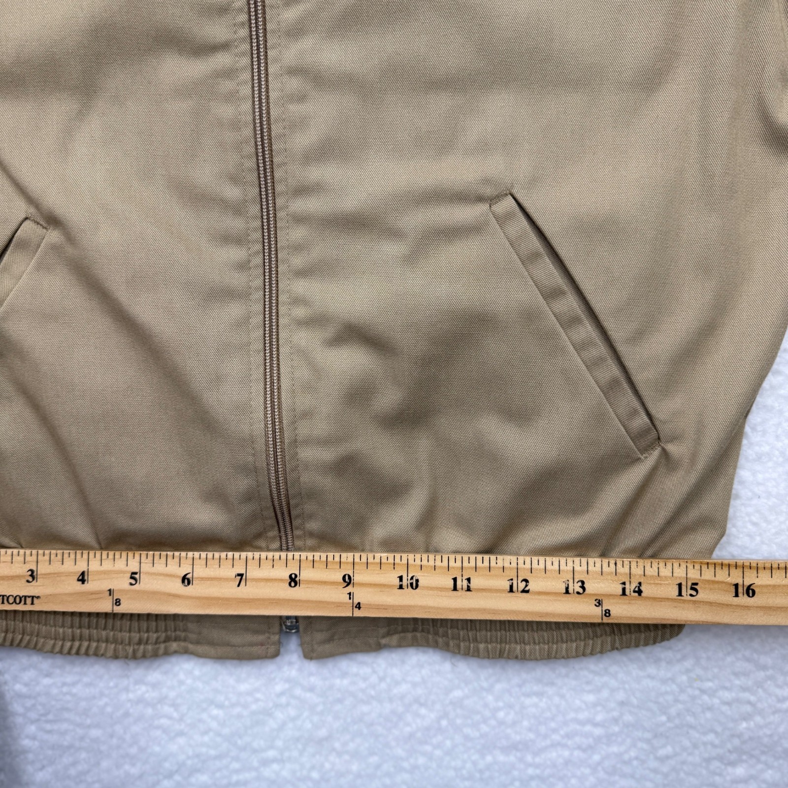 VTG Wrangler Canvas Jacket Zip Up Jacket Logo Normcore Retro Preppy Tan Womens M