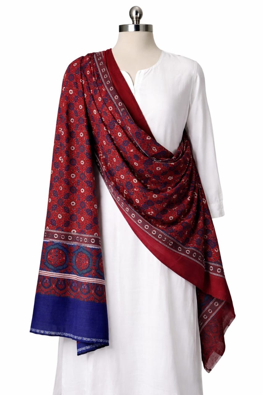 Sindhi Ajrak Cotton Shawl Scarf Traditional Pakistani Chadar | Unisex