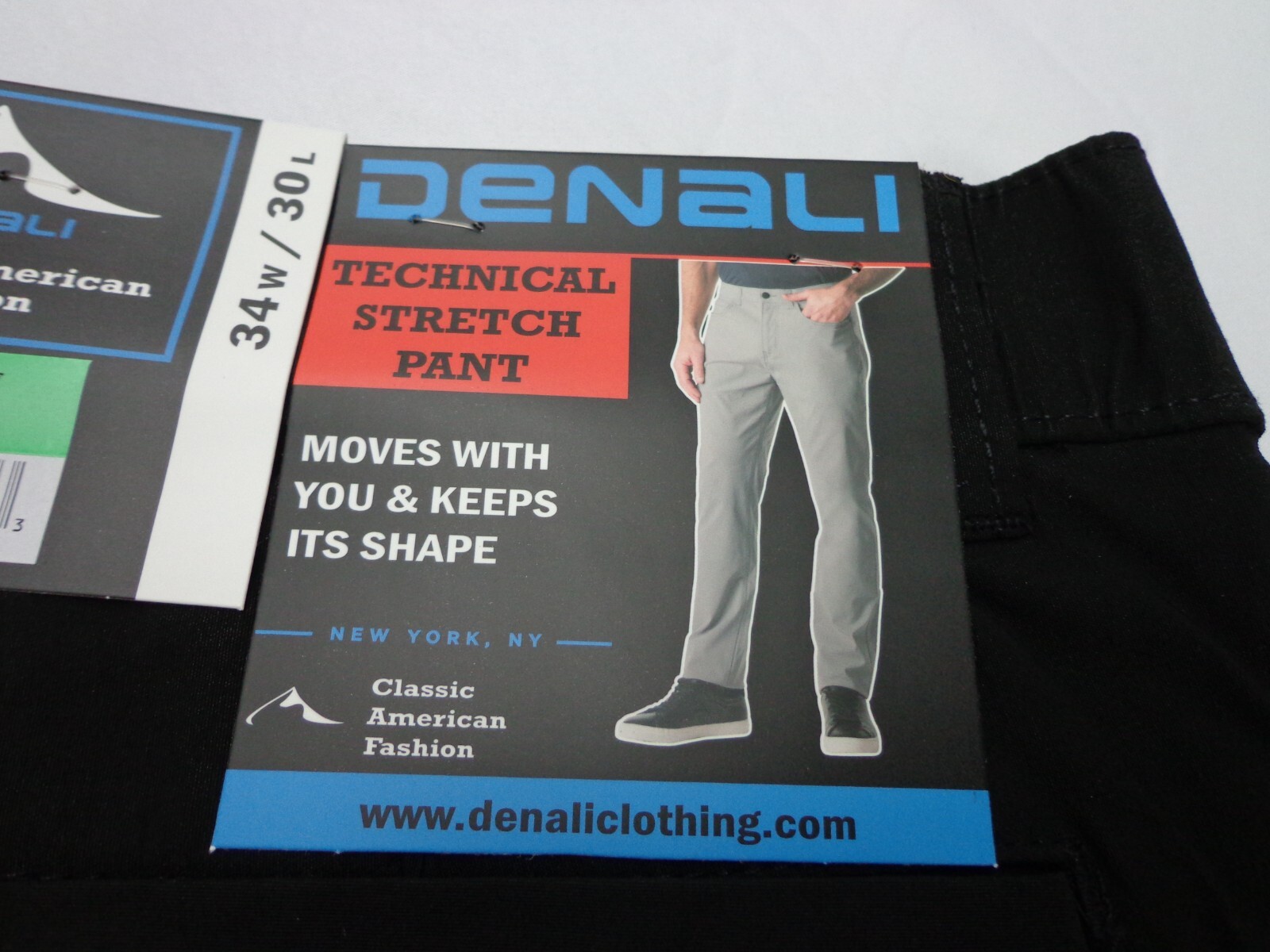 DENALI Black Technical Stretch Pants Flex Waist 34/30 NEW MSRP $54