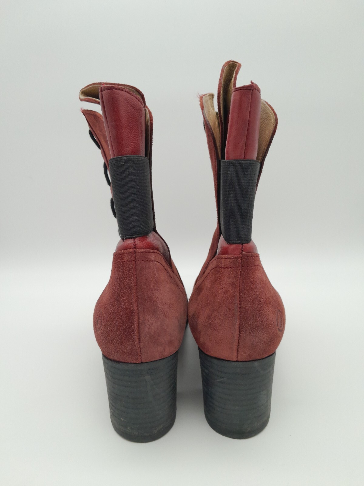 Casta Womens Red Leather High Heel Suede Boots Women’s Size EU 40 US 9-9.5