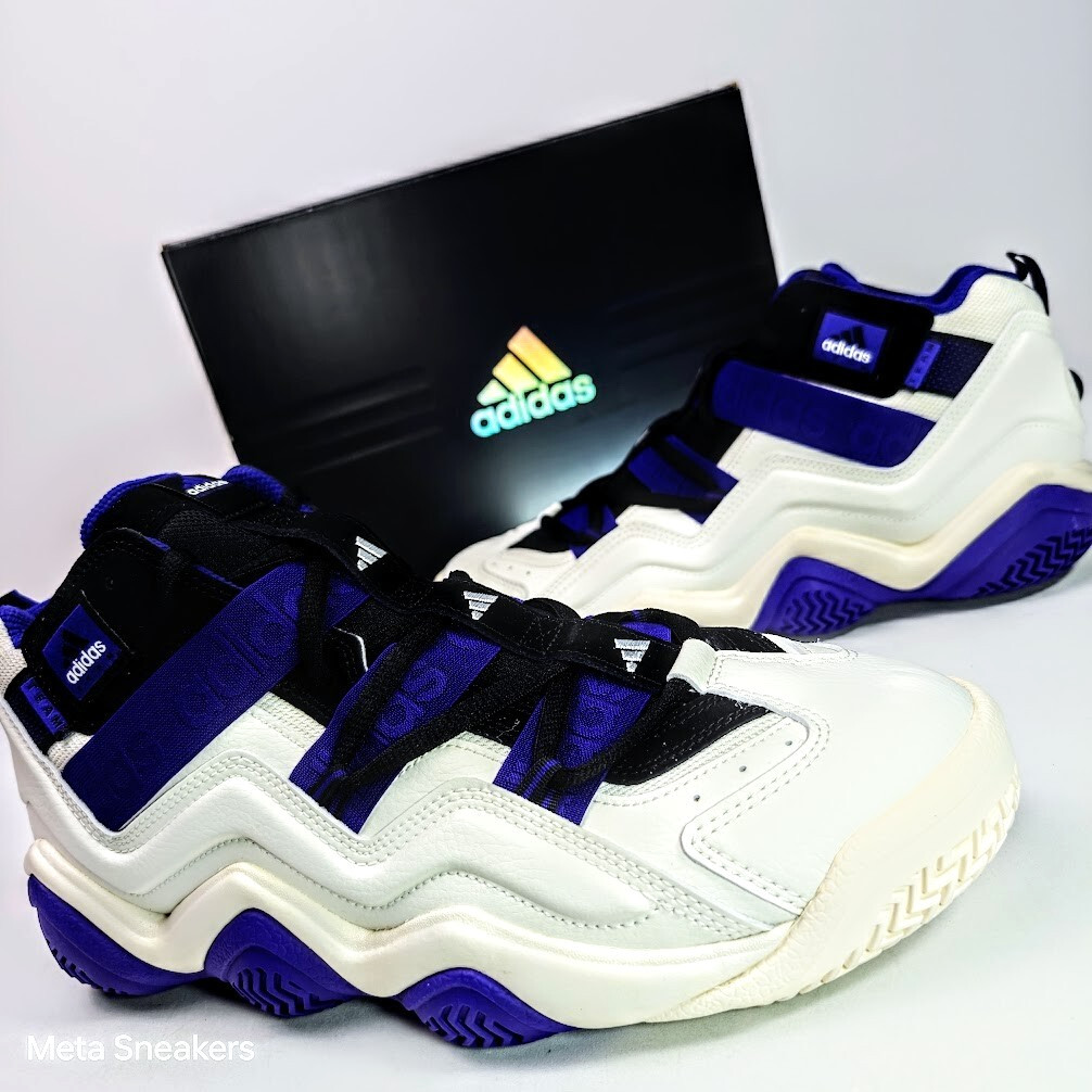Adidas US 13 Men’s White Black Purple Rare 90’s Retro Top Ten 2000 HQ4622 NIB