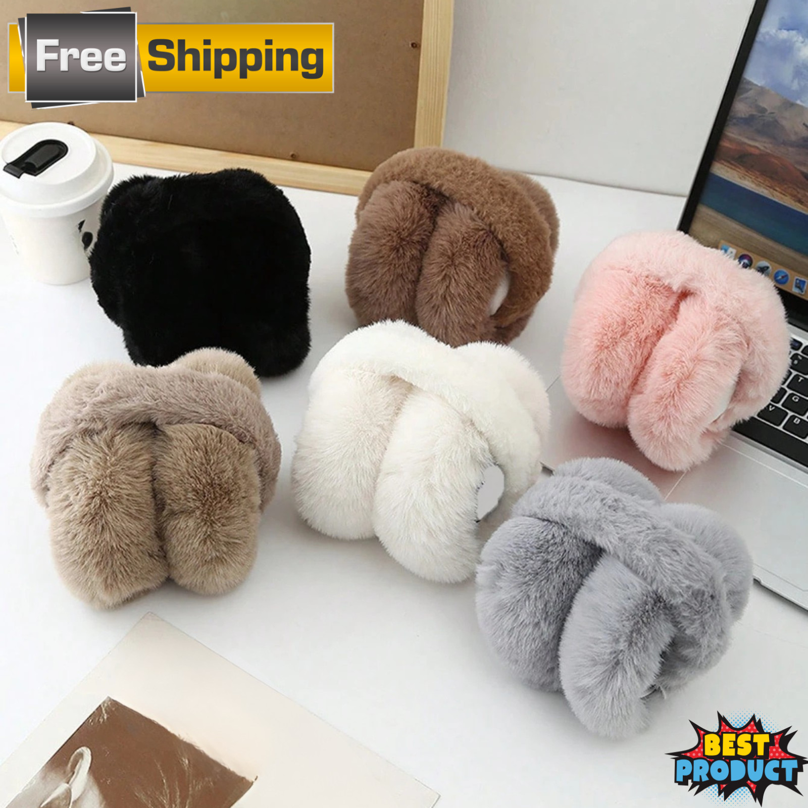 Winter Earmuffs – Soft Plush Ear Warmer Foldable Ear Muffs Winter Accessories