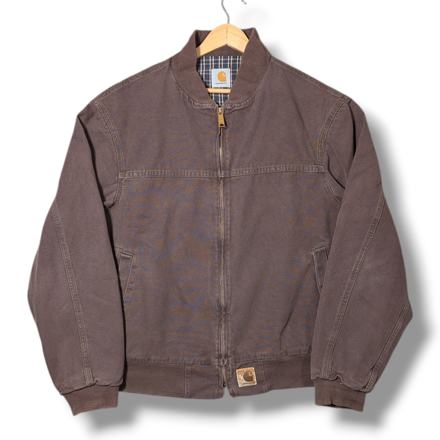 Carhartt Plainsman Jacket Mens Large Blanket Lined Canvas Duck Santa Fe JS0173