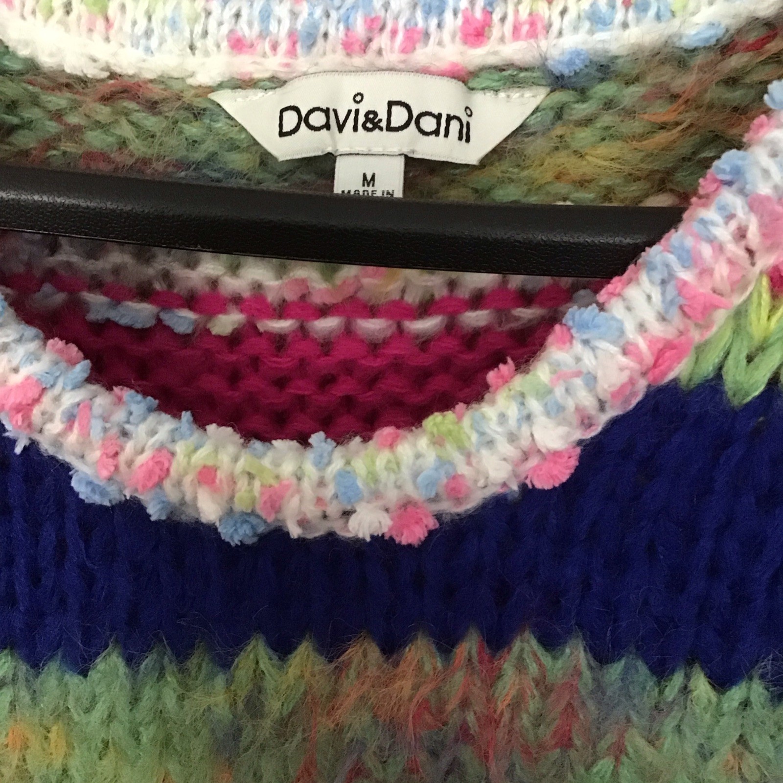 Davi & Dani Women’s S Multicolored Striped Knit Sweater