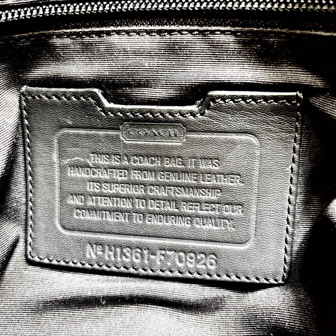 COACH Camden Pebbled Leather 2Way Tote Briefcase A4 Large Black F70926 Authentic