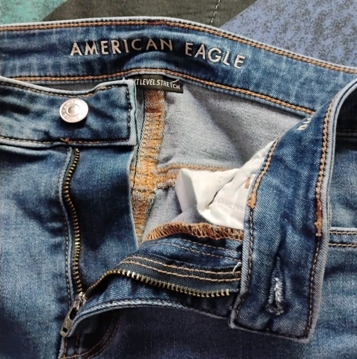 American Eagle Hi Rise Jegging Jeans Womens Size 4 Short Blue Next Level Stretch