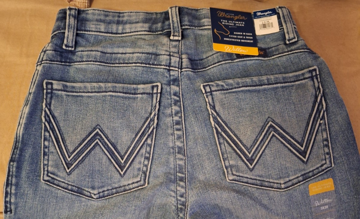 Wrangler Jeans Womens 3×38 Blue Willow Ultimate Riding Jean Stretch Denim NEW